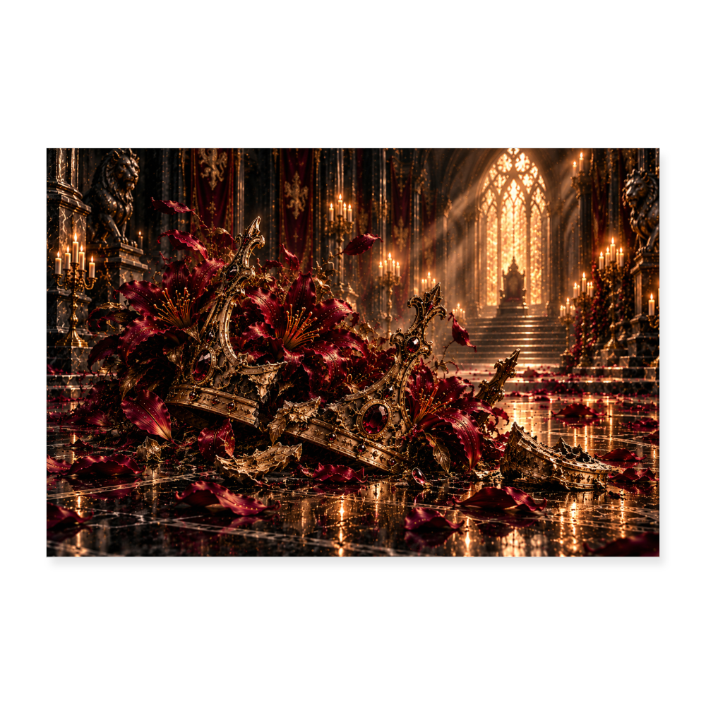 👑 Poster – „The Fallen Crown“ - white