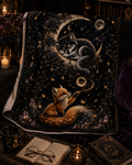 🌙✨ CELESTIAL DREAMS – Kuscheldecke mit Wolf & Fuchs