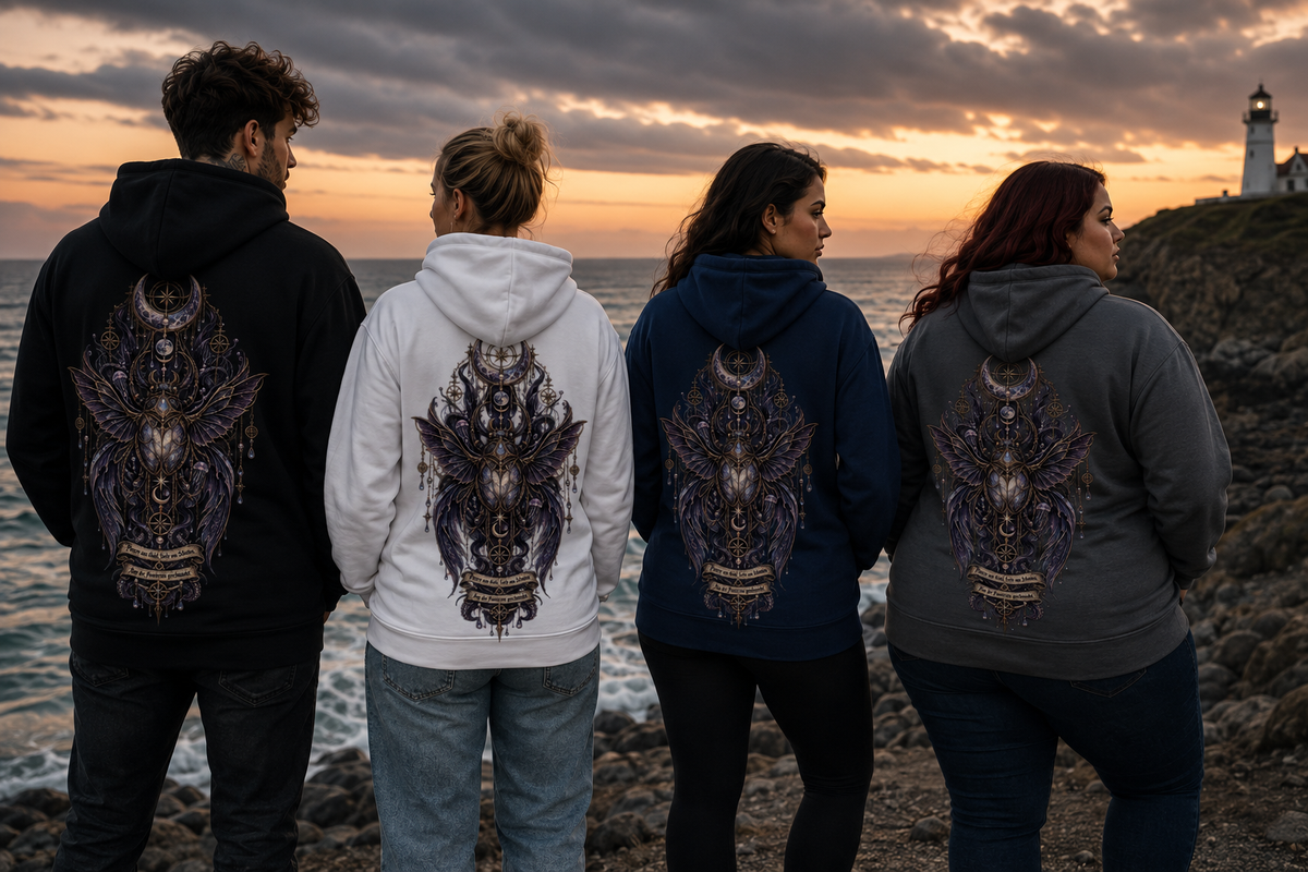 SCHATTENMEER ZIP HOODIE – „Mond-Skarabäus der Tiefe“