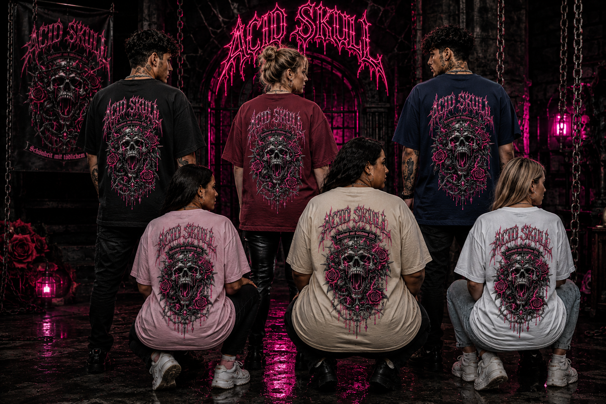 ACID SKULL T-SHIRT – „Schönheit mit tödlichem Gift“