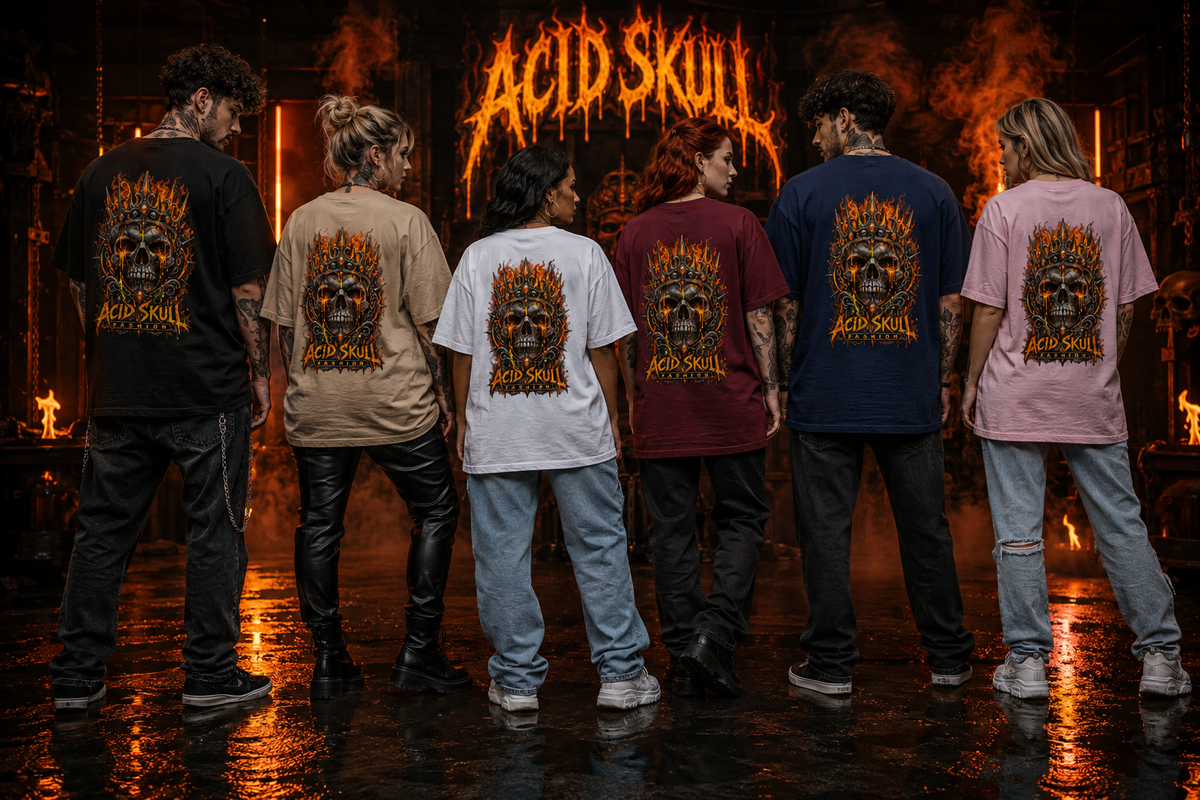 ACID SKULL T-Shirt – CROWN OF FLAMES