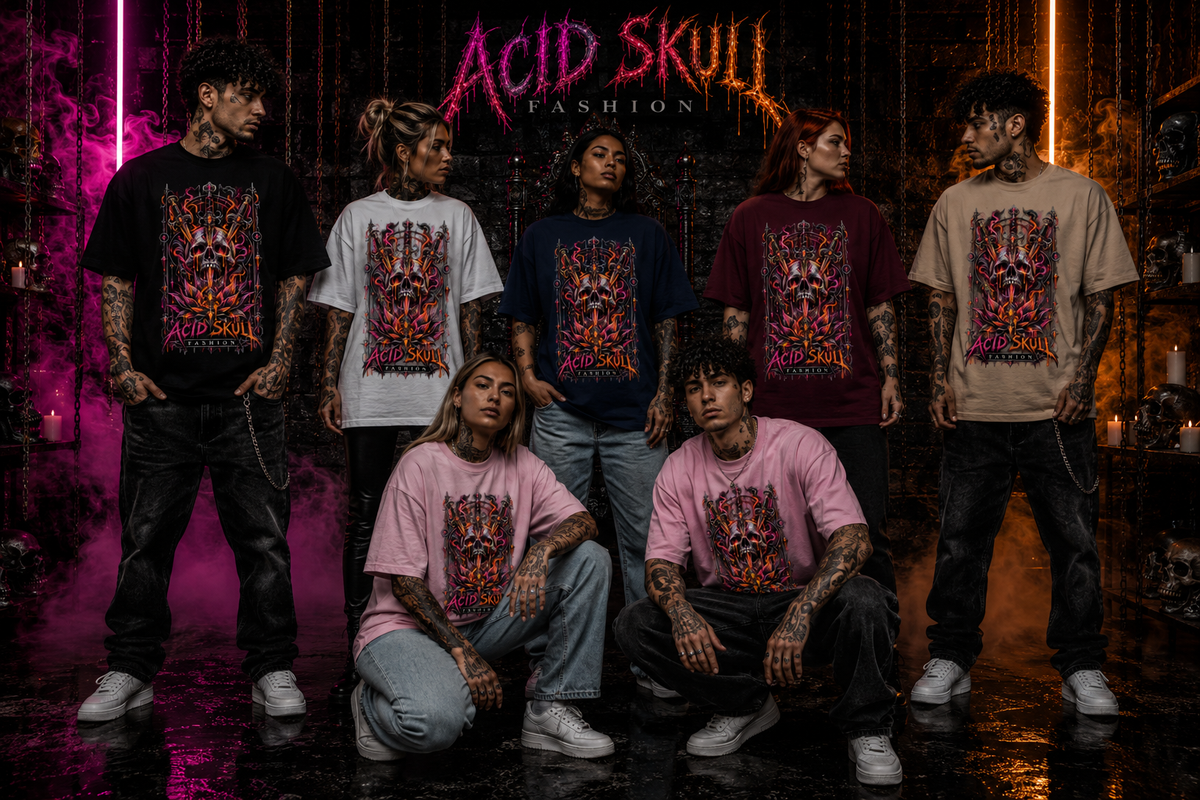 ACID SKULL FASHION – „BLADE OF CHAOS“ T-SHIRT