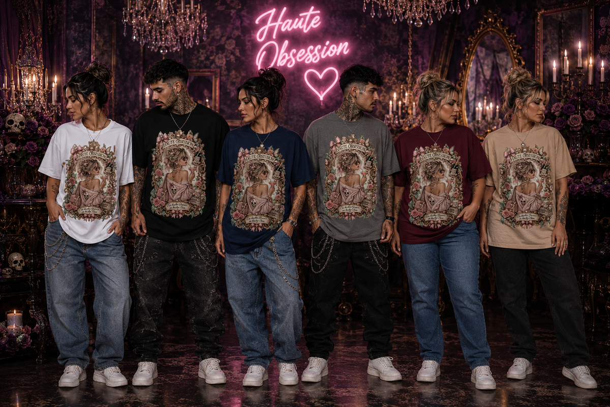 HAUTE OBSESSION – „Glamour & Chaos“ Statement T-Shirt