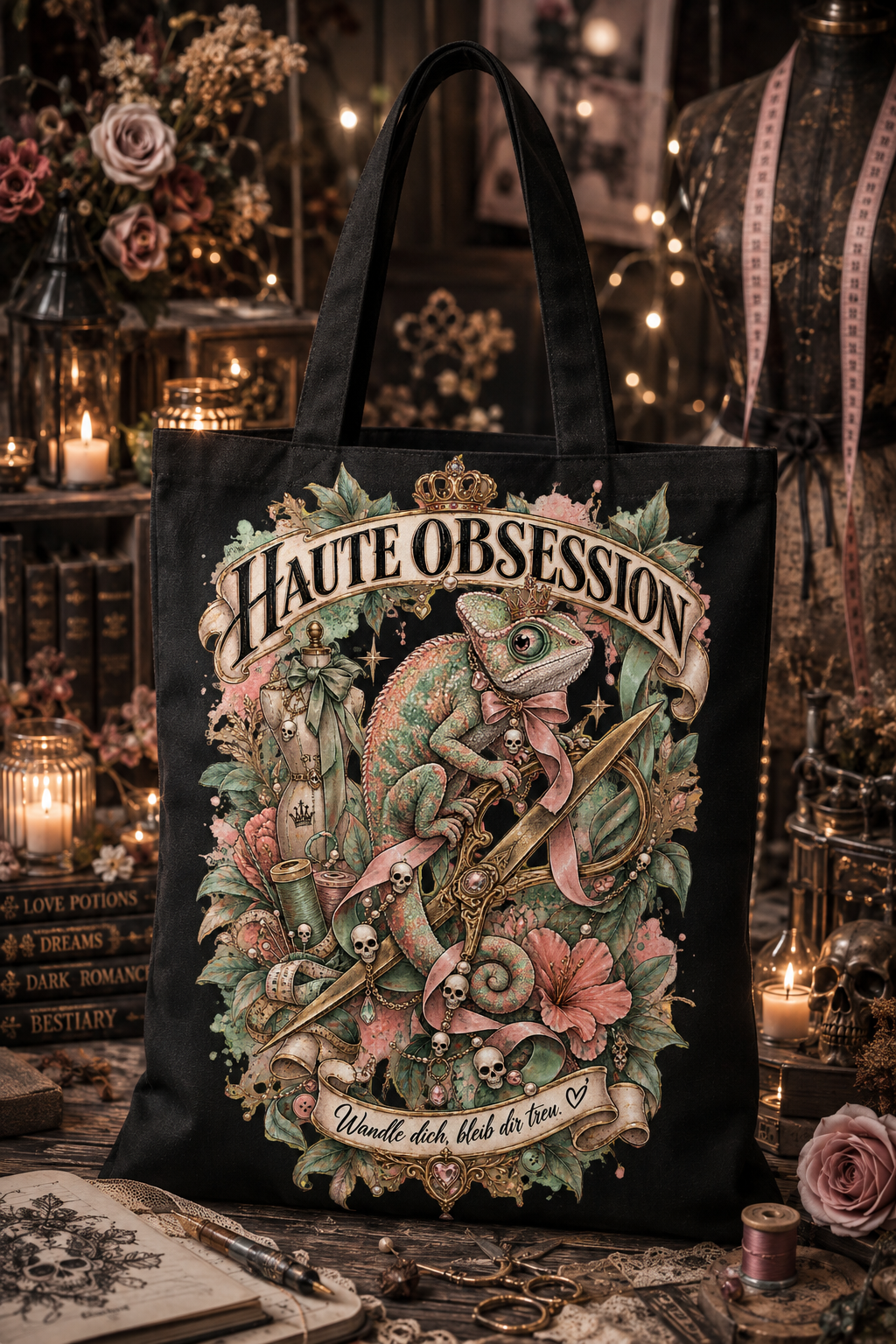 HAUTE OBSESSION – „Wandle dich, bleib dir treu.“ Jutebeutel