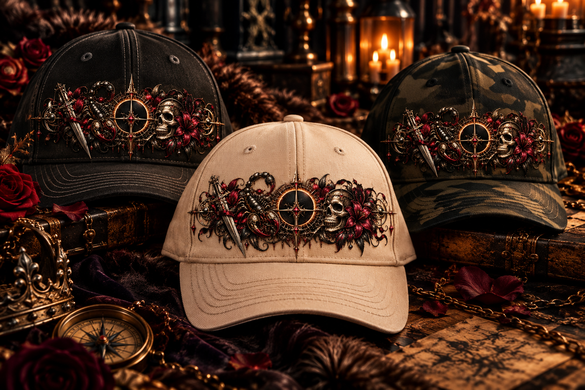 ETERNAL BLADE & SKULL – DAS DARK-LUXURY MEISTERWERK CAP