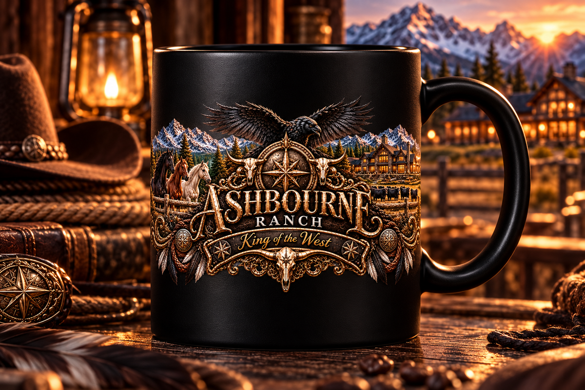 ASHBOURNE RANCH – Matte Black Mug